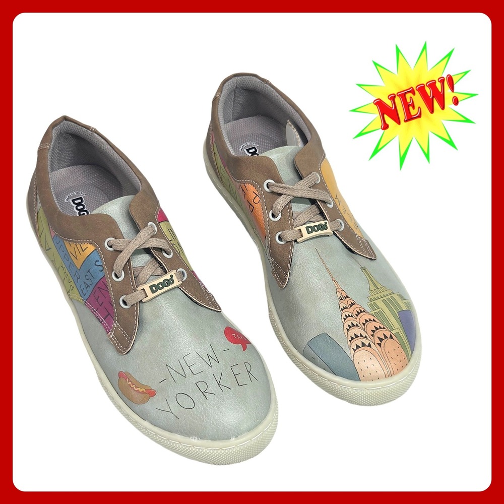 DOGO New Yorker Cityscape Graphic Sneakers‎ Women US 9 EU 40 Urban Style